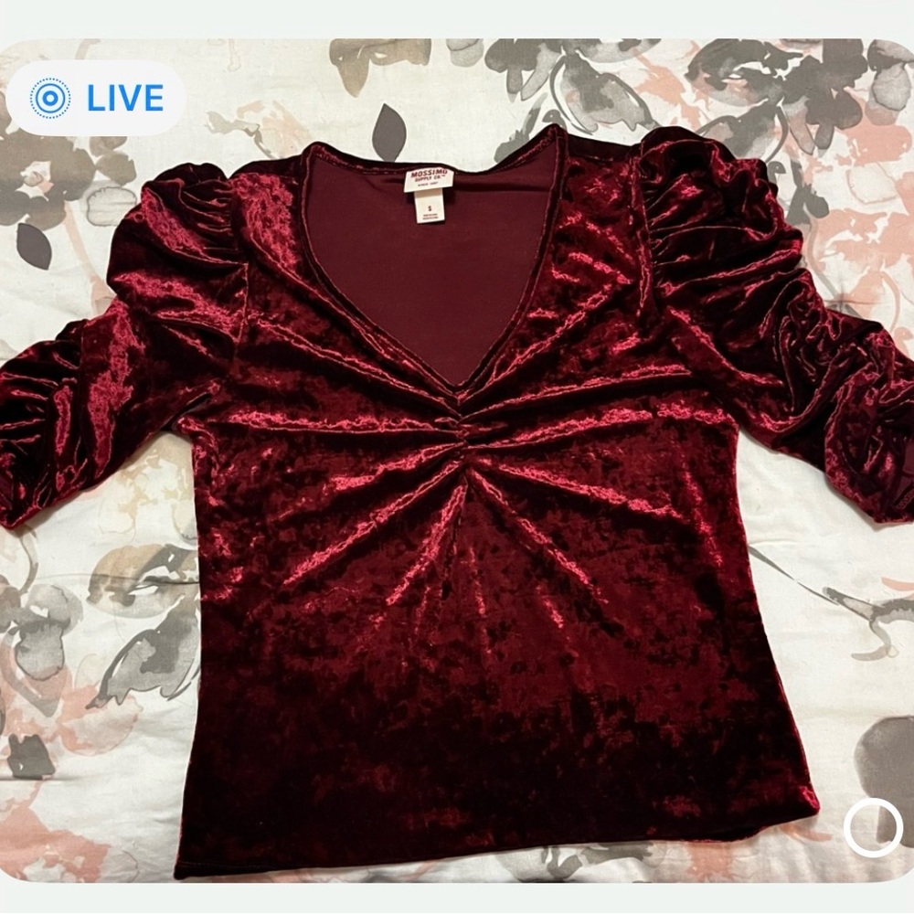 Mossimo Supply Co. Velvet Maroon Blouse